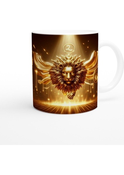 Aslan Burcu Baskılı Kahve Kupası - Zodyak Maskeli Balo Vs4 modelleri