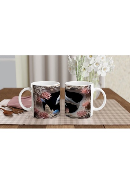 Karanlık Derinliklerde Yüzen Yunus ve Mercanlar Temalı Kupa Bardak indirimleri