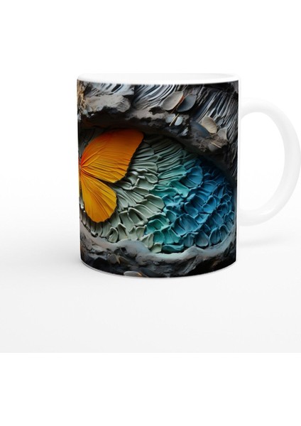 Renklerin Dansı Içinden Fırlayan Kelebek Temalı Baskılı Kupa Bardak modelleri