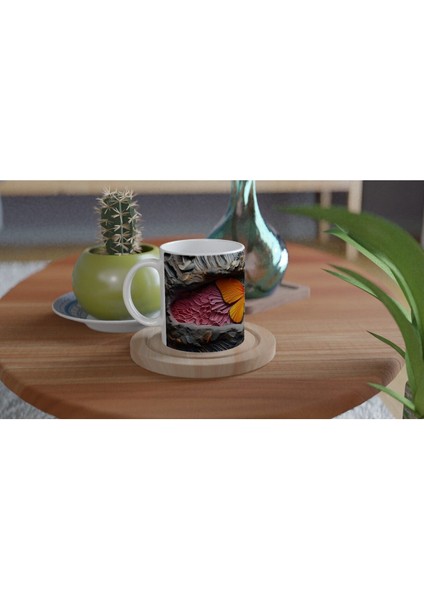 Renklerin Dansı Içinden Fırlayan Kelebek Temalı Baskılı Kupa Bardak fırsatları