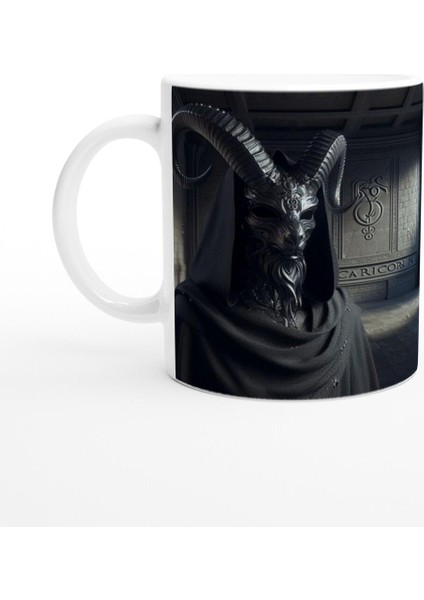 Oğlak Burcu Baskılı Kahve Kupası - Zodyak Maskeli Balo Vs3