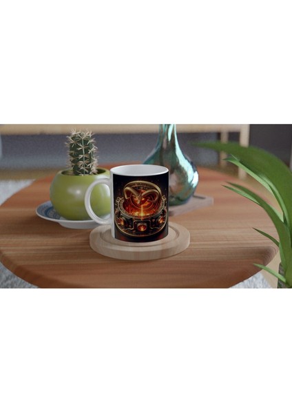 Koç Burcu Baskılı Kahve Kupası - Zamanın Çarkları Astroloji Mekanizması Vs4 fırsatları