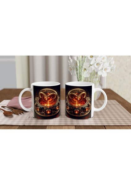 Koç Burcu Baskılı Kahve Kupası - Zamanın Çarkları Astroloji Mekanizması Vs4 indirimleri