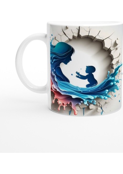 Anneye Akan Sevgi Dalgası Kupa Bardak