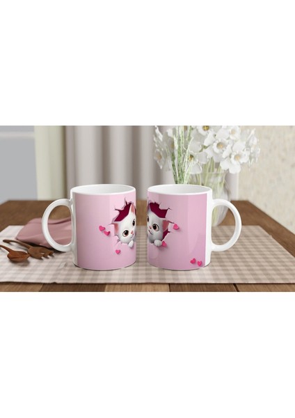 Kalpli Çatlak Duvardan Bakan Iki Sevimli Kedi Temalı Baskılı Kupa Bardak indirimleri