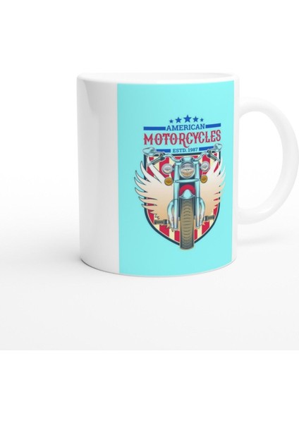 Amerikan Retro Motor Kanatlı Tasarım Baskılı Kupa Bardak modelleri