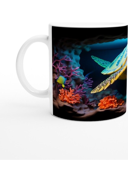 Mercan Mağarasında Yüzen Deniz Kaplumbağası Kupa Bardak fiyatları