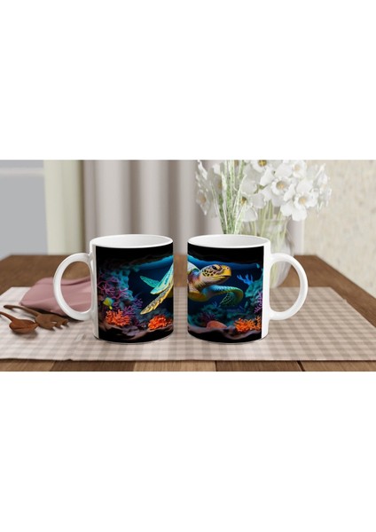 Mercan Mağarasında Yüzen Deniz Kaplumbağası Kupa Bardak indirimleri