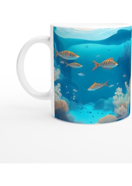 Okyanus Derinliklerinde Çizgili Balıklar Kupa Bardak fiyatları