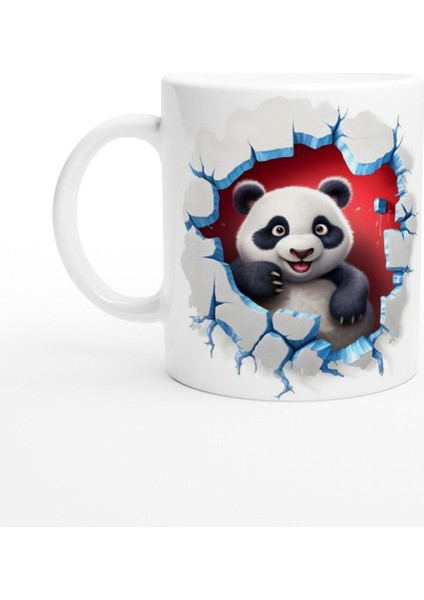 3D Sevimli Panda Baskılı Kupa Bardak