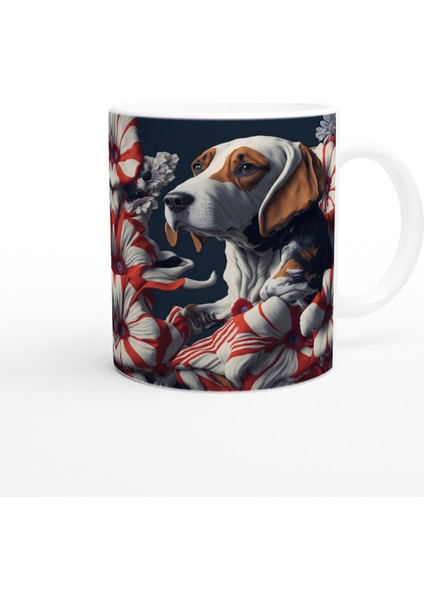 Çiçekler Arasında Basset Hound Temalı Baskılı Kupa Bardak fiyatları