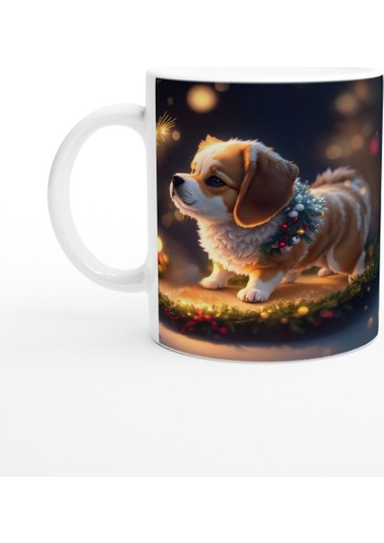 Işıl Işıl Süslenmiş Noel Köpeği Baskılı Kupa Bardak fiyatları