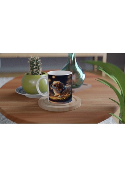 Işıl Işıl Süslenmiş Noel Köpeği Baskılı Kupa Bardak fırsatları