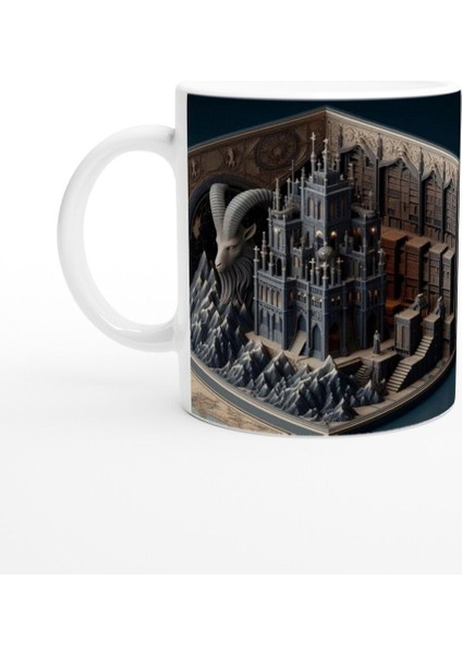 Oğlak Burcu Baskılı Kahve Kupası - Zodyak Kütüpanesi Vs2