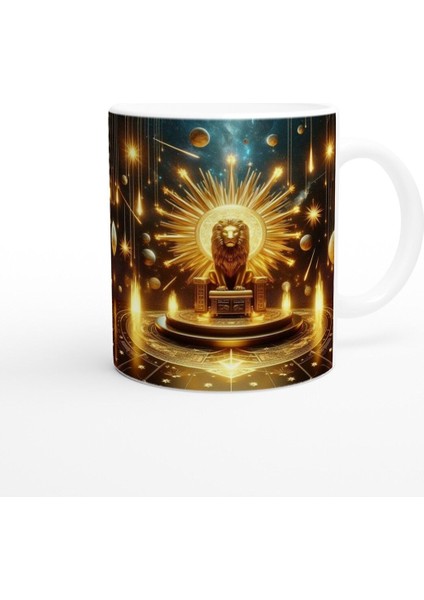 Aslan Burcu Baskılı Kahve Kupası - Galaktik Taht Odası Temalı Vs2 modelleri