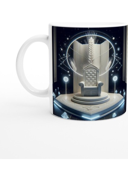 Başak Burcu Baskılı Kahve Kupası - Galaktik Taht Odası Temalı Vs4