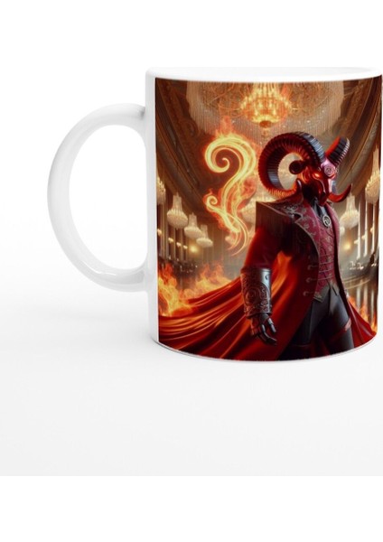 Koç Burcu Baskılı Kahve Kupası - Zodyak Maskeli Balo Vs1