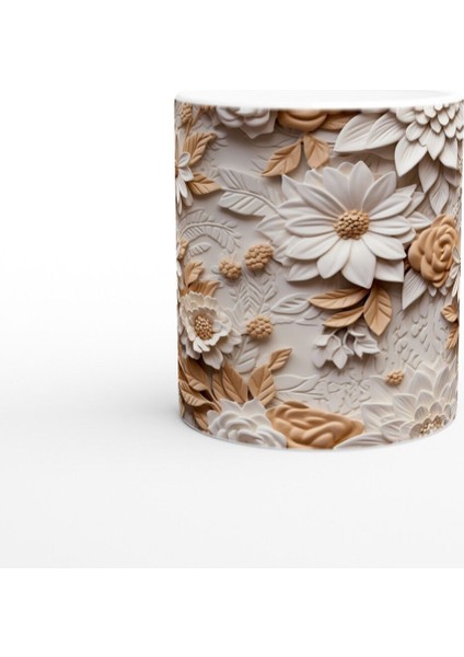 Tarçın Dokulu Rölyef Çiçek Kupa Bardak fiyatları