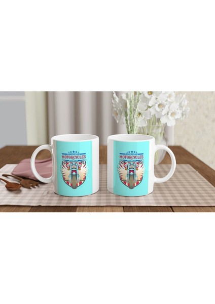 Amerikan Retro Motor Kanatlı Tasarım Baskılı Kupa Bardak fırsatları