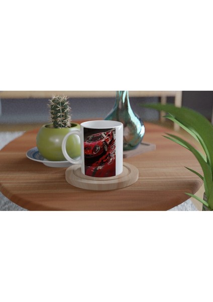 Kırmızı Retro Spor Araba Baskılı Kupa Bardak fırsatları