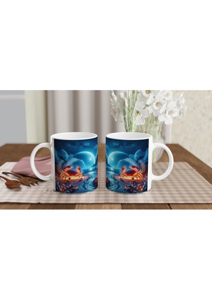 Yengeç Burcu Baskılı Kahve Kupası - Elementsel Doğa Krallığı Temalı Vs4 indirimleri