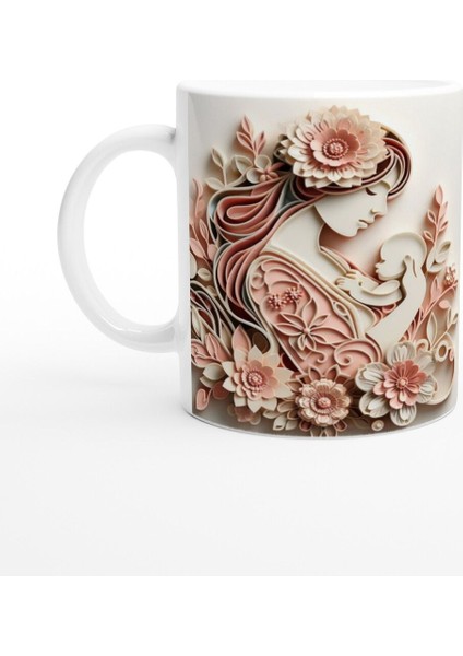 Mom ve Bebek Figürlü Zarif Anneler Günü Kupa Bardak