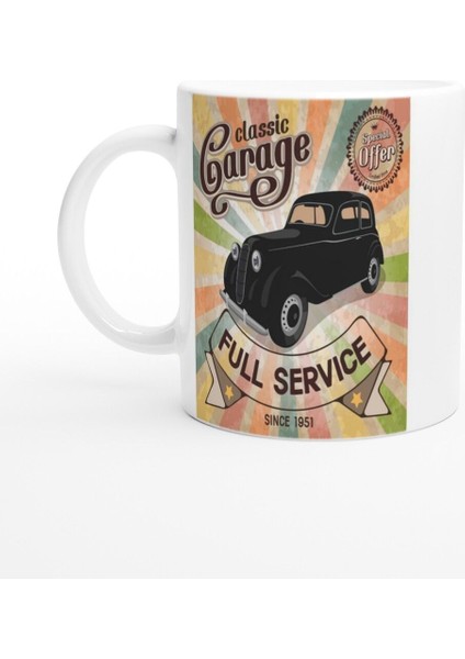 Retro Full Service Garage Kupa Bardak