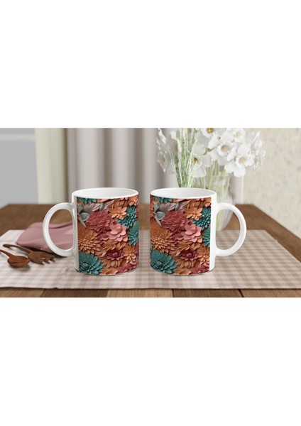 Canlı Rölyef Çiçek Bahçesi Kupa Bardak indirimleri