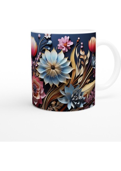 Gece Bahçesi Çiçekli Kupa Bardak modelleri