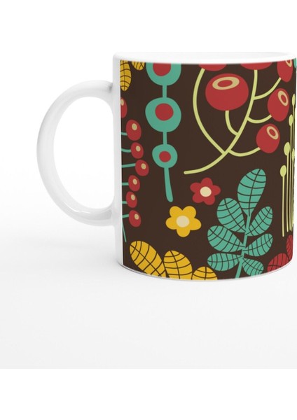 Orman Çizgili Kuş Kupa Bardak