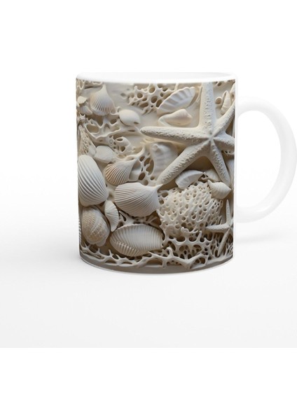 Deniz Yıldızları ve Kabuklarla Bezeli Su Altı Temalı Kupa Bardak modelleri