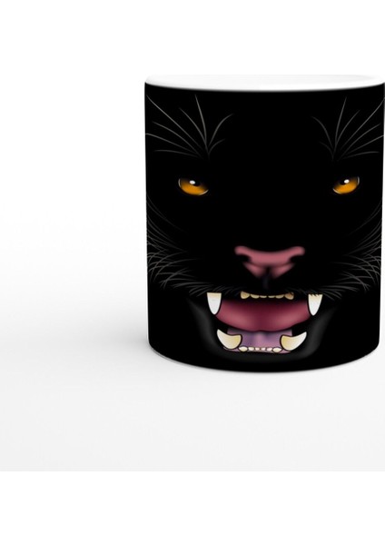 Geceye Saklanmış Panter Temalı Baskılı Kupa Bardak