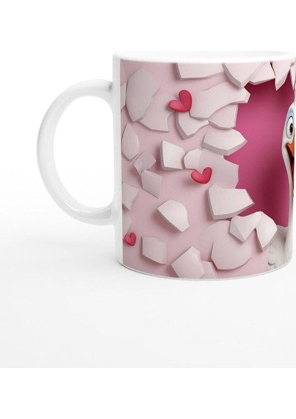 Kalp Çatlağından Bakan Kaz Temalı Baskılı Kupa Bardak fiyatları