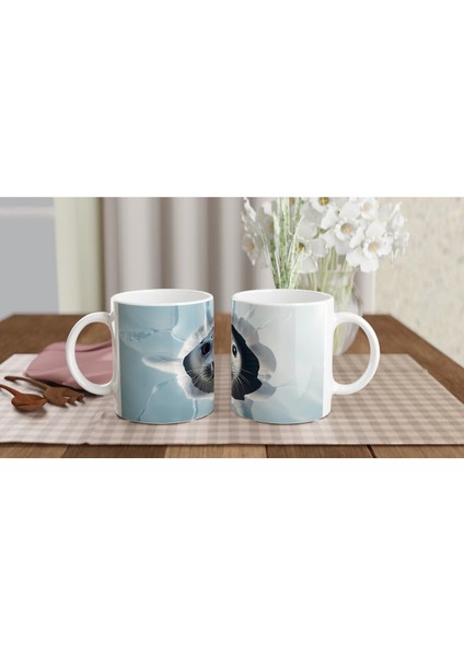 Buzlu Zeminden Bakan Sevimli Fok Yavrusu Baskılı Kupa Bardak indirimleri