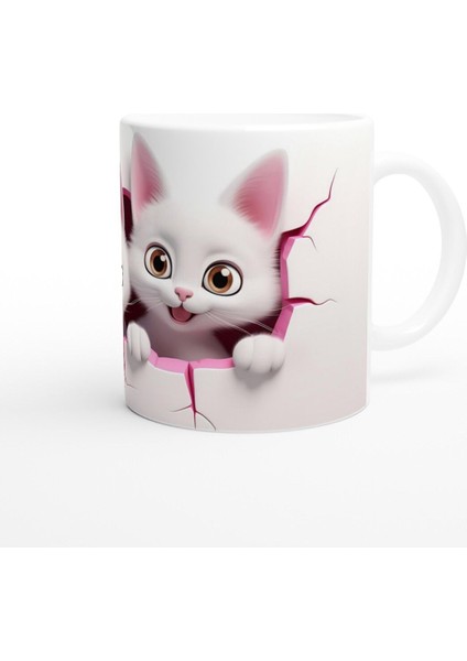 Duvarı Delen Sevimli Yavru Kediler Temalı Baskılı Kupa Bardak modelleri