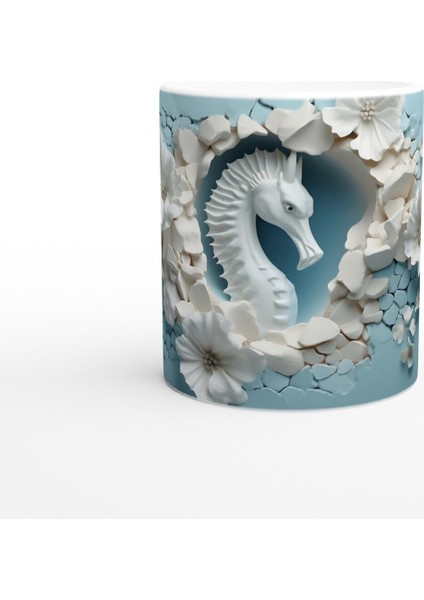 Çatlak Duvardan Bakan Denizatı Temalı Baskılı Kupa Bardak