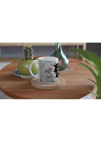 Çatlak Duvardan Bakan Sevimli Şempanze Temalı Baskılı Kupa Bardak fırsatları