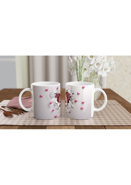 Kalp Zarf Içinden Bakan Sevimli Tilki Temalı Baskılı Kupa Bardak indirimleri