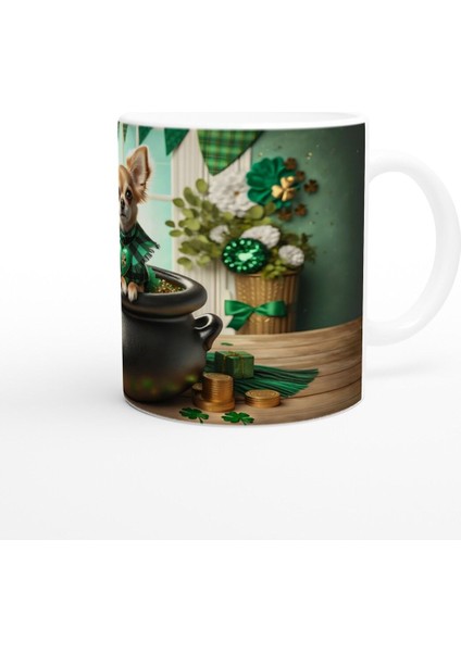 Yonca Kolyeli Chihuahua Temalı Baskılı Kupa Bardak modelleri