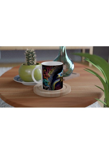 Renkli Kayalıklar Arasında Yüzen Deniz Kaplumbağası Kupa Bardak fırsatları