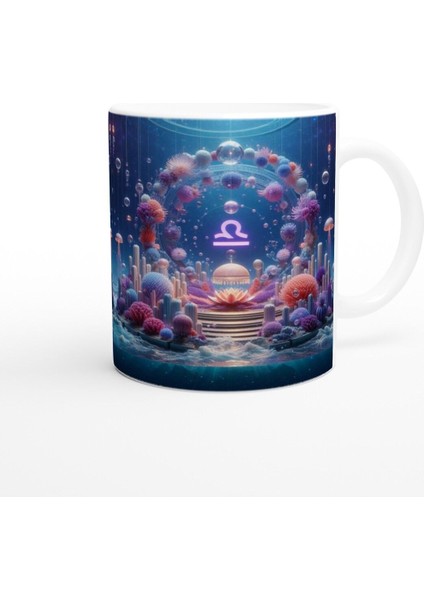 Terazi Burcu Baskılı Kahve Kupası - Astral Denizaltı Dünyası Vs2 modelleri