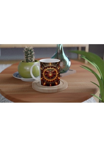 Koç Burcu Baskılı Kahve Kupası - Zamanın Çarkları Astroloji Mekanizması Vs1 fırsatları