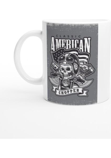 Kafataslı Chopper Ruhlu Amerikan Kupa Bardak
