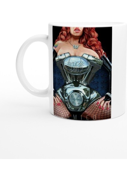 Motor Kalpli Kadın Tasarımlı Kupa Bardak