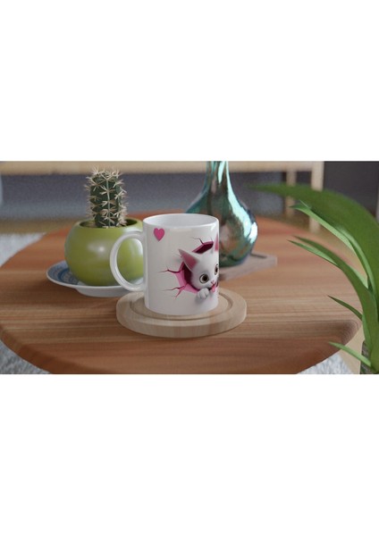 Duvarı Delen Sevimli Yavru Kediler Temalı Baskılı Kupa Bardak fırsatları