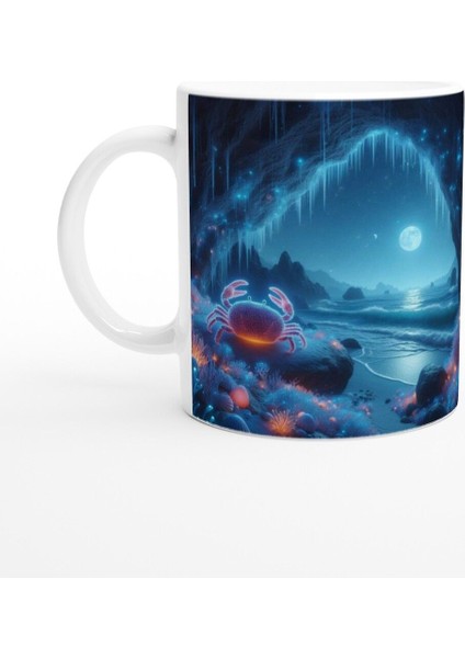 Yengeç Burcu Baskılı Kahve Kupası - Elementsel Doğa Krallığı Temalı Vs2