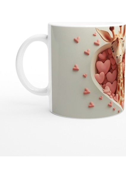 Kalpli Pencereden Bakan Zürafa Anne ve Yavrusu Temalı Baskılı Kupa Bardak fiyatları