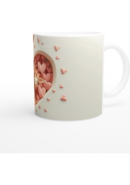 Kalpli Pencereden Bakan Zürafa Anne ve Yavrusu Temalı Baskılı Kupa Bardak modelleri