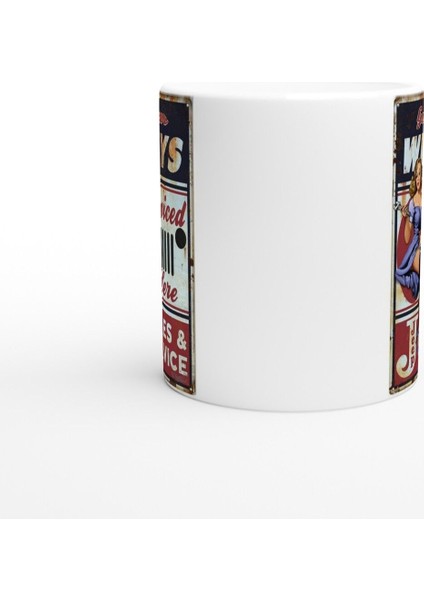 Willys Jeep Pin-Up Servis Temalı Retro Kupa modelleri