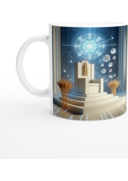 Başak Burcu Baskılı Kahve Kupası - Galaktik Taht Odası Temalı Vs3